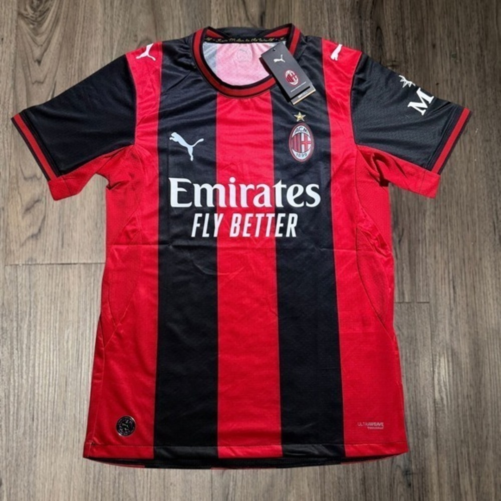 Puma AC Milan Home Jersey Size XL Striped Soccer Jersey NWT